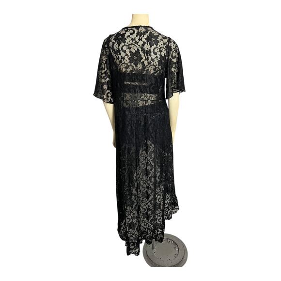 Black Whimsygoth Duster Kimono Lace Vamp Vampire Goth Romantic Tragic - Picture 7 of 7